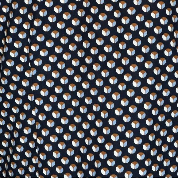 eshakti Blue Polka Dot Long Cotton Long Sleeve Fit and Flare Shirt| 12 - Picture 3 of 8